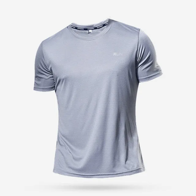 Men Running T Shirt Quick Dry Fitness Shirt Training Exercise Clothes Sport Shirt Tops Lightweight