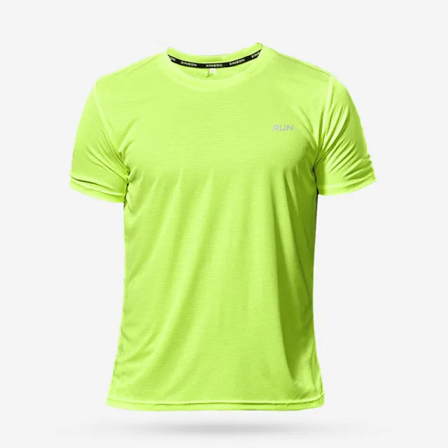 Men Running T Shirt Quick Dry Fitness Shirt Training Exercise Clothes Sport Shirt Tops Lightweight