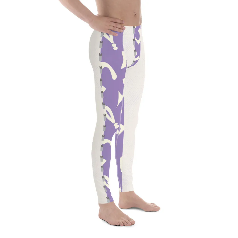 Mens Leggings, Retro Pro Wrestling Swirls