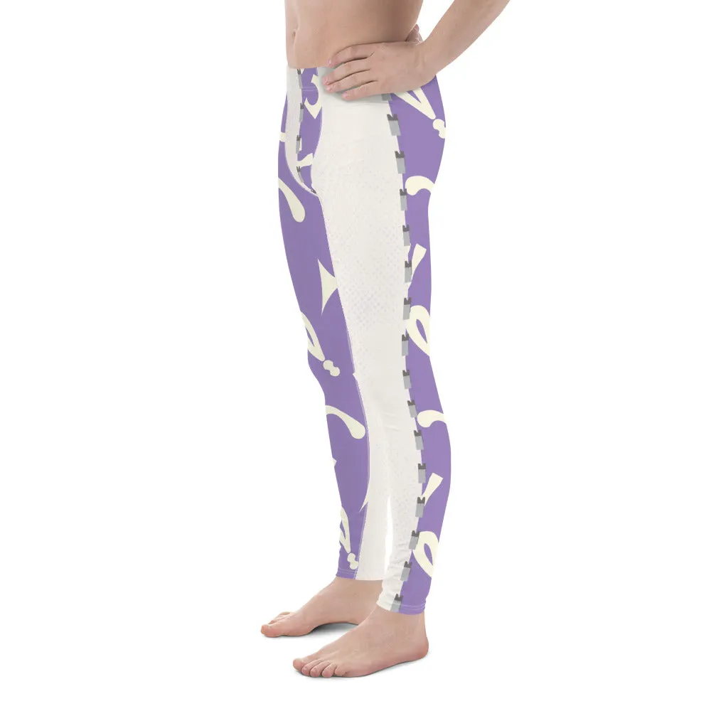 Mens Leggings, Retro Pro Wrestling Swirls