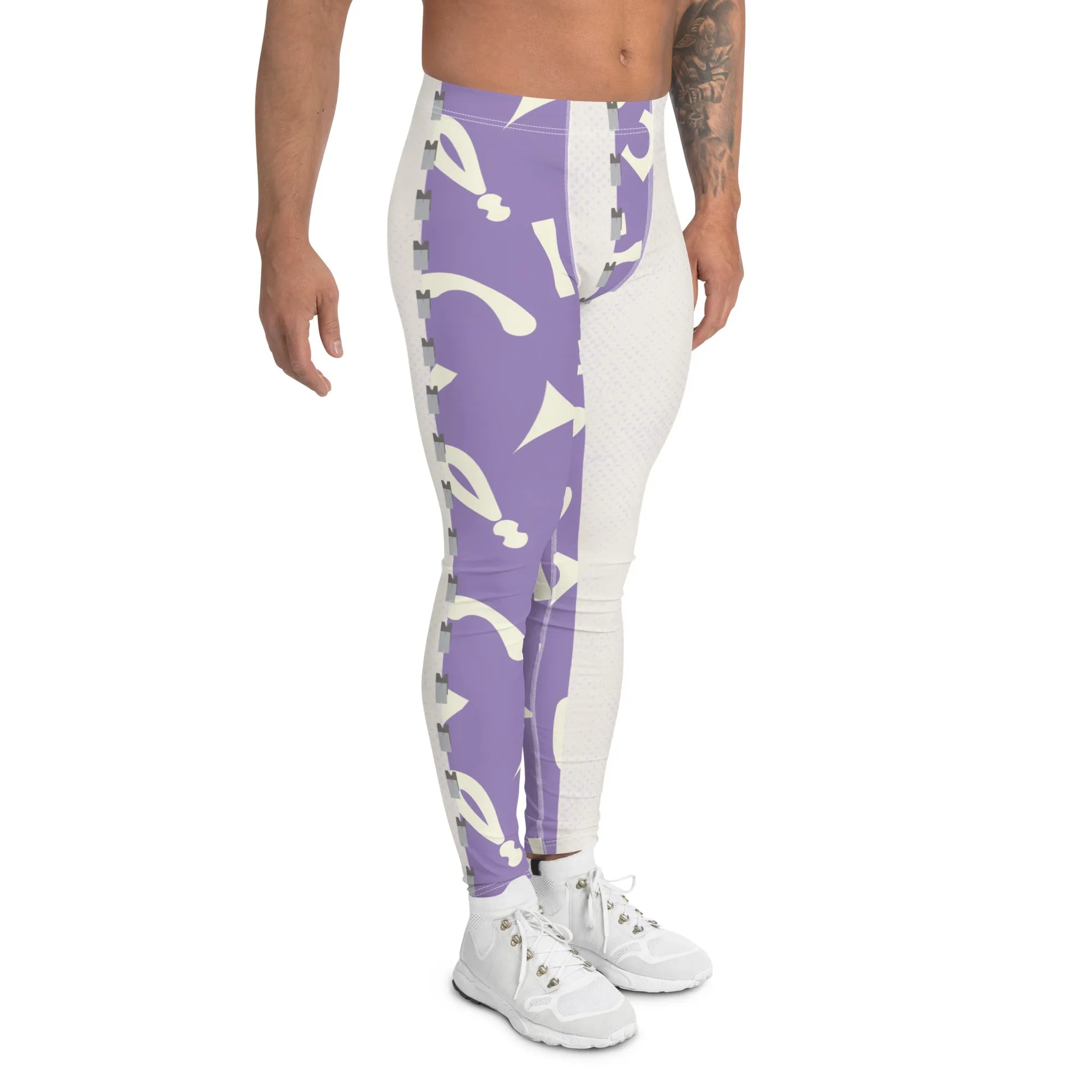 Mens Leggings, Retro Pro Wrestling Swirls