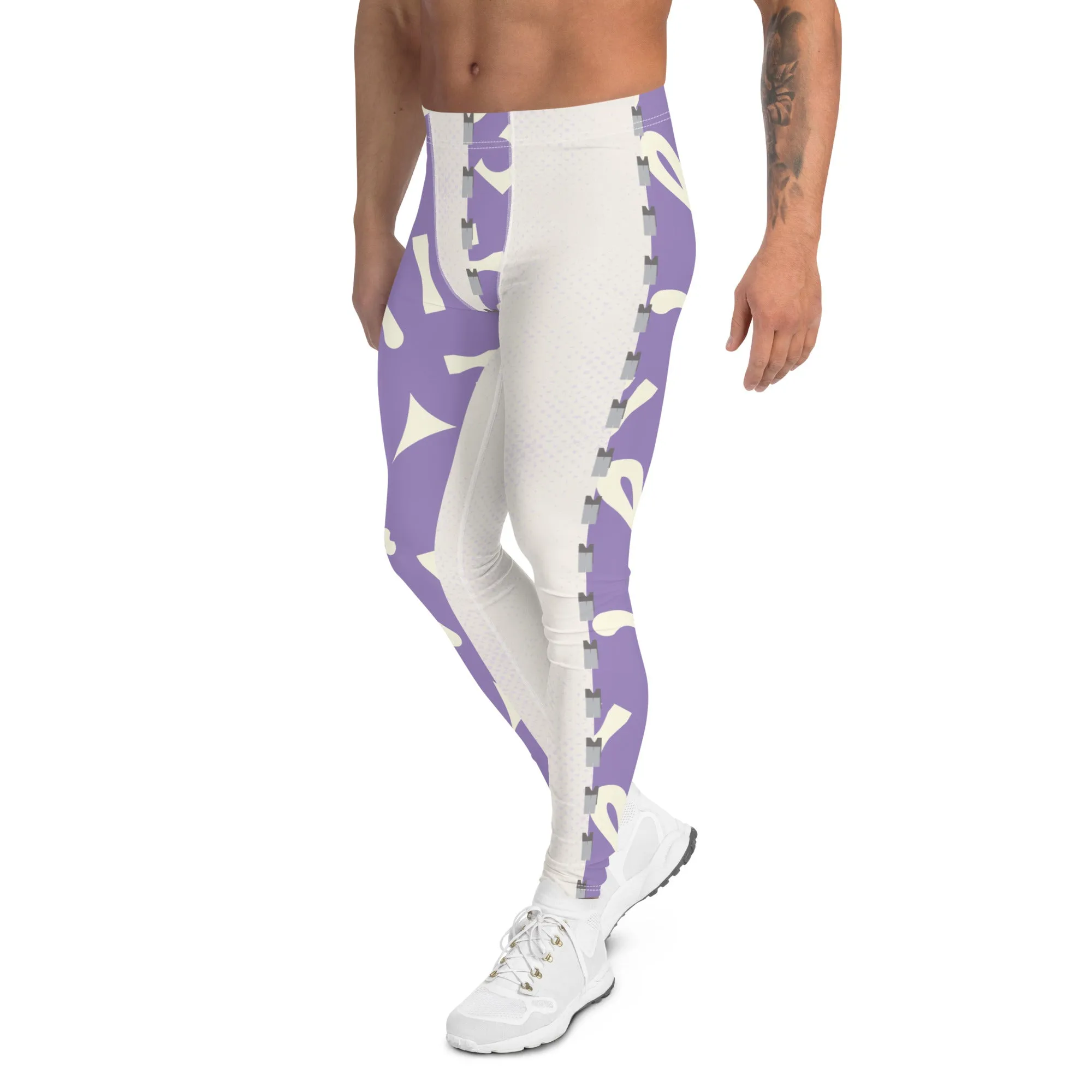 Mens Leggings, Retro Pro Wrestling Swirls