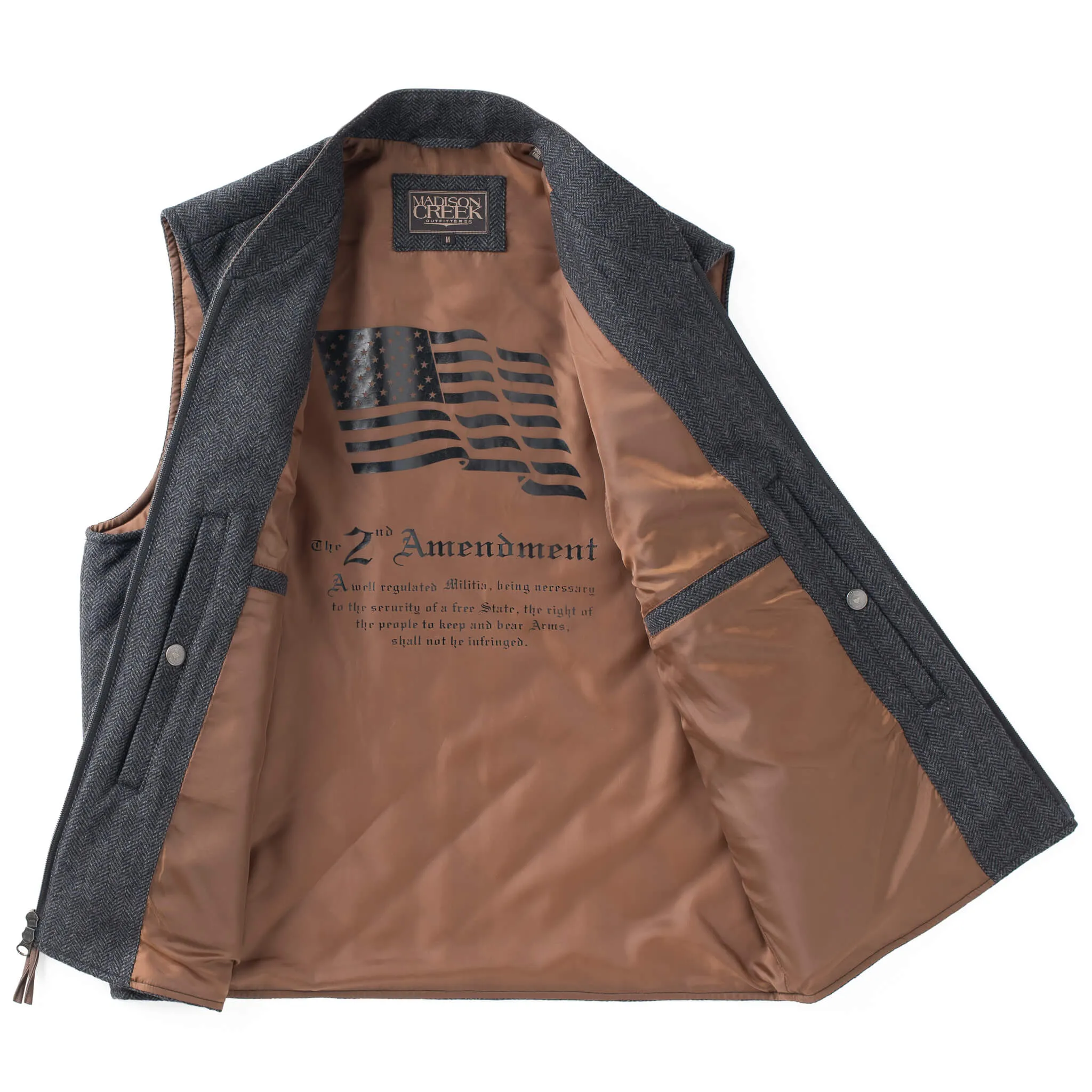 Men's Madison Creek | Kennesaw Concealed Carry Quilted Wool Vest | Charcoal