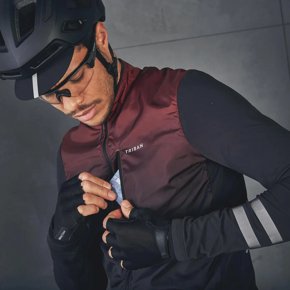 Men's Mid-Season Long-Sleeved Road Cycling Jersey RC500 - Shield