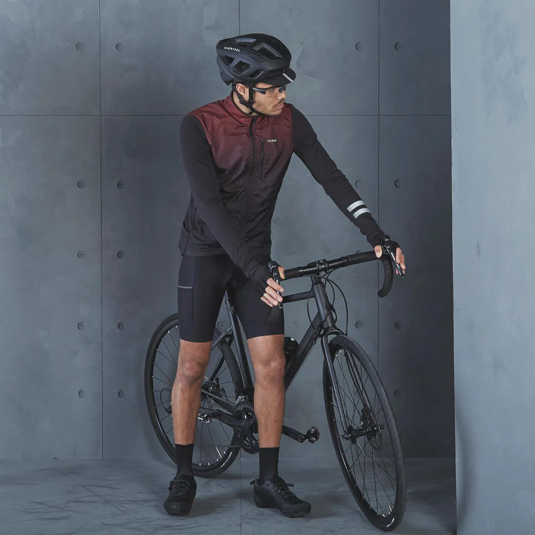 Men's Mid-Season Long-Sleeved Road Cycling Jersey RC500 - Shield