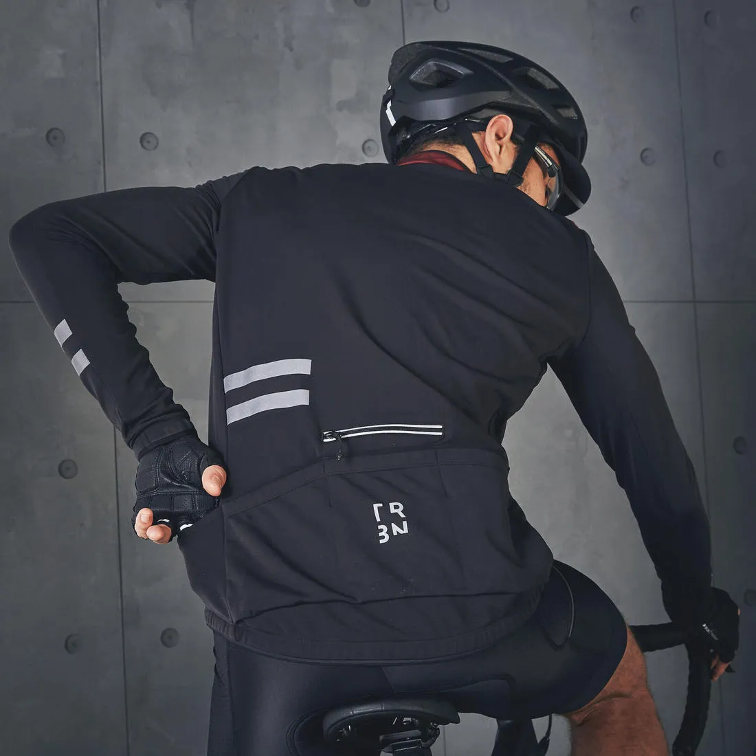Men's Mid-Season Long-Sleeved Road Cycling Jersey RC500 - Shield