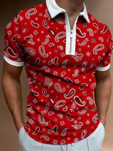 Men's Short-Sleeved Polo Shirt - Size M-3XL