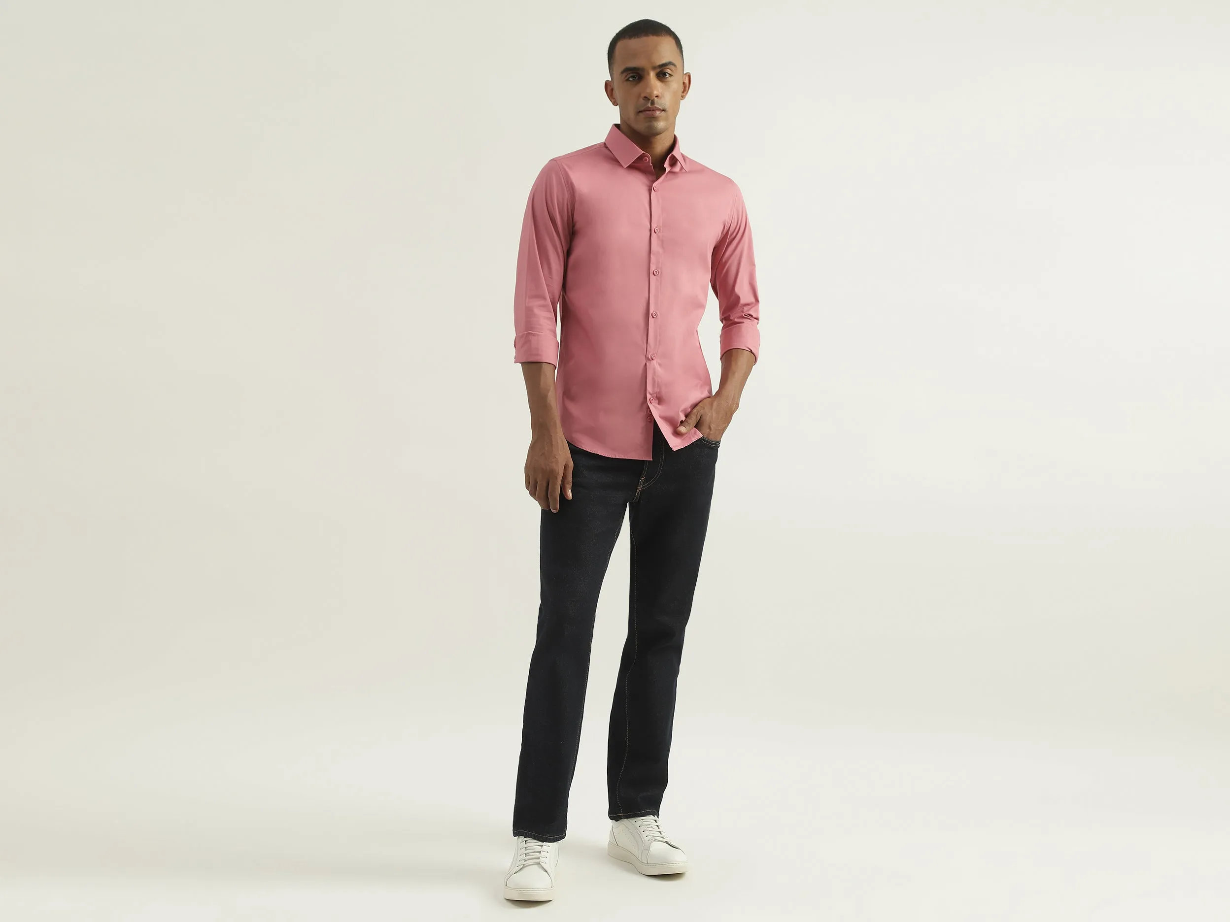 Mens Slim Fit Solid Shirt