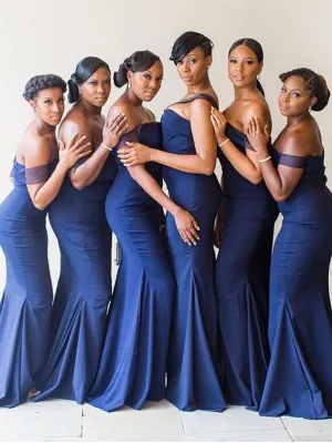Mermaid Off-shoulder Simple Cheap Long Bridesmaid Dresses Online,RBWG0038