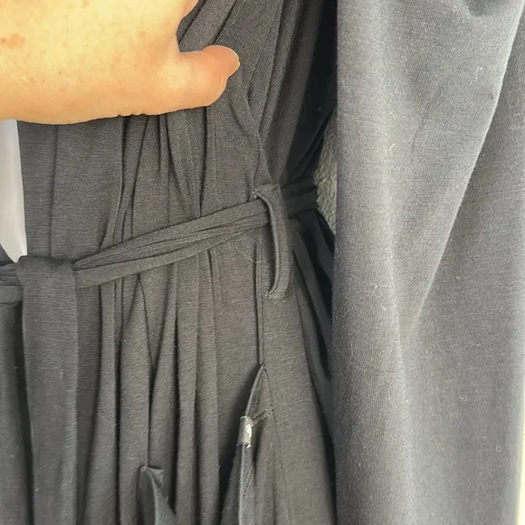 MeUndies Ultra Modal Hooded Full Length Robe Unisex S/M Black Breathable Fabric
