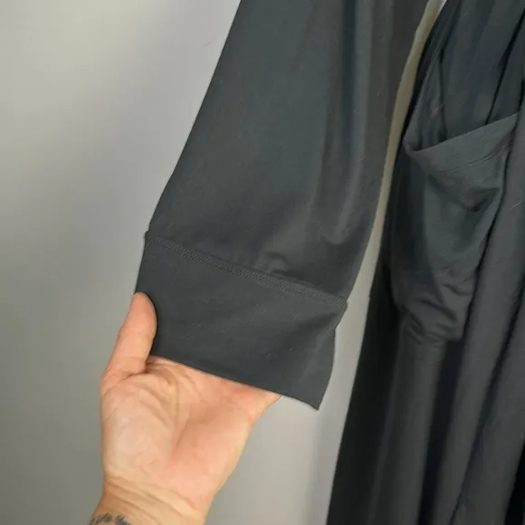 MeUndies Ultra Modal Hooded Full Length Robe Unisex S/M Black Breathable Fabric