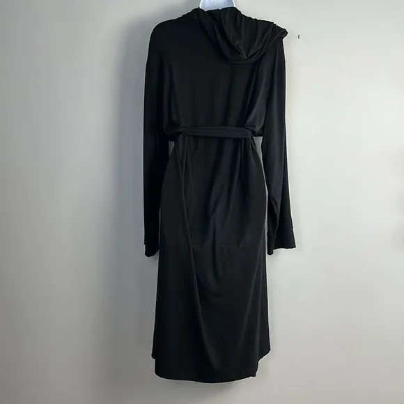 MeUndies Ultra Modal Hooded Full Length Robe Unisex S/M Black Breathable Fabric