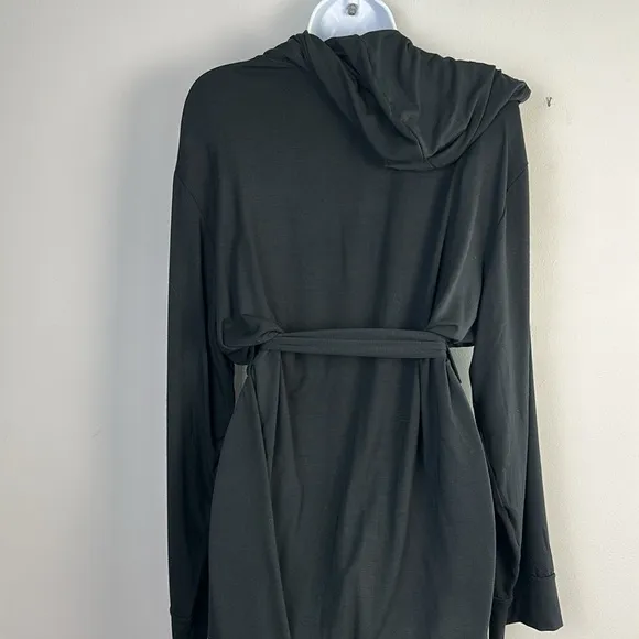 MeUndies Ultra Modal Hooded Full Length Robe Unisex S/M Black Breathable Fabric