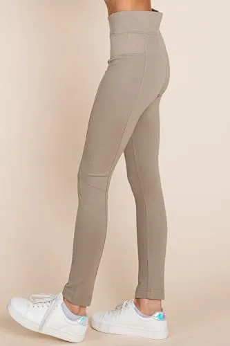 MINT PLUS PINK Womens Yoga Gym Dress Pants - Stretch Workout Crossover V Back Leggings for Women Crossover High Waisted Pants