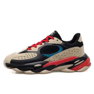 Mixed Colors Men Shoes Leather Breathable Runners Man Sneakers  Fashion EVA Insoles Sports Shoes For Male Plus Size