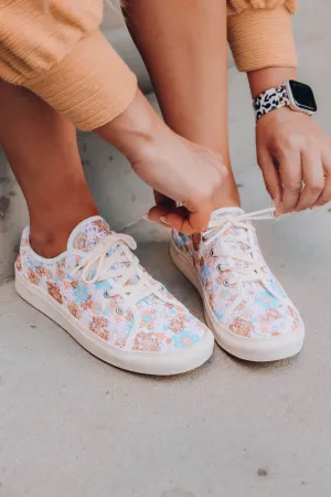 *MODEL* Crochetta Lace Sneaker by Very G - Turquoise/Brown - SIZE 8 - FINAL SALE