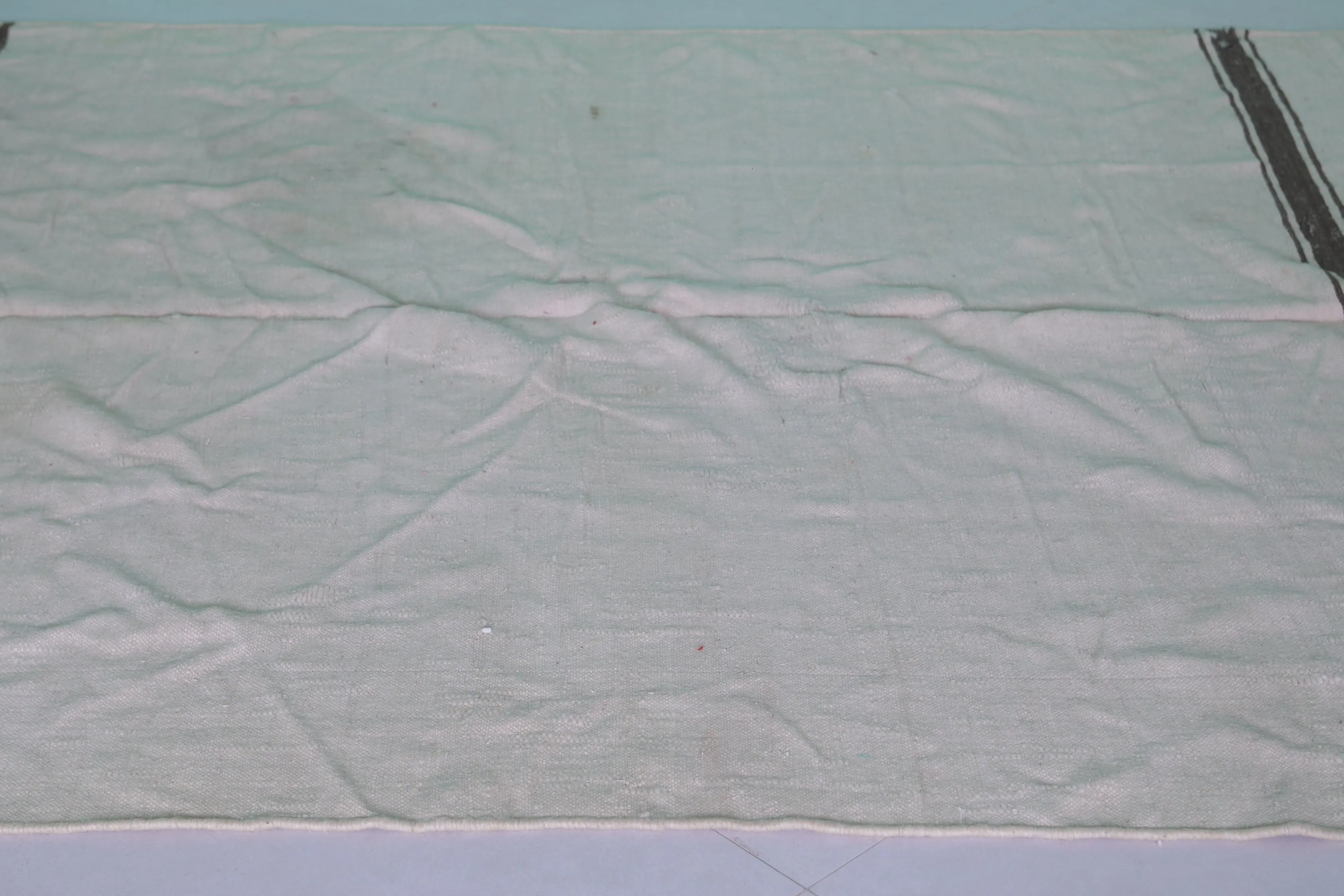 Moroccan Rug 6.3 X 8.6 Feet - Minimalist Design with Classic Stripes