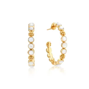 Mother of Pearl Berry Gem Medium Hoops