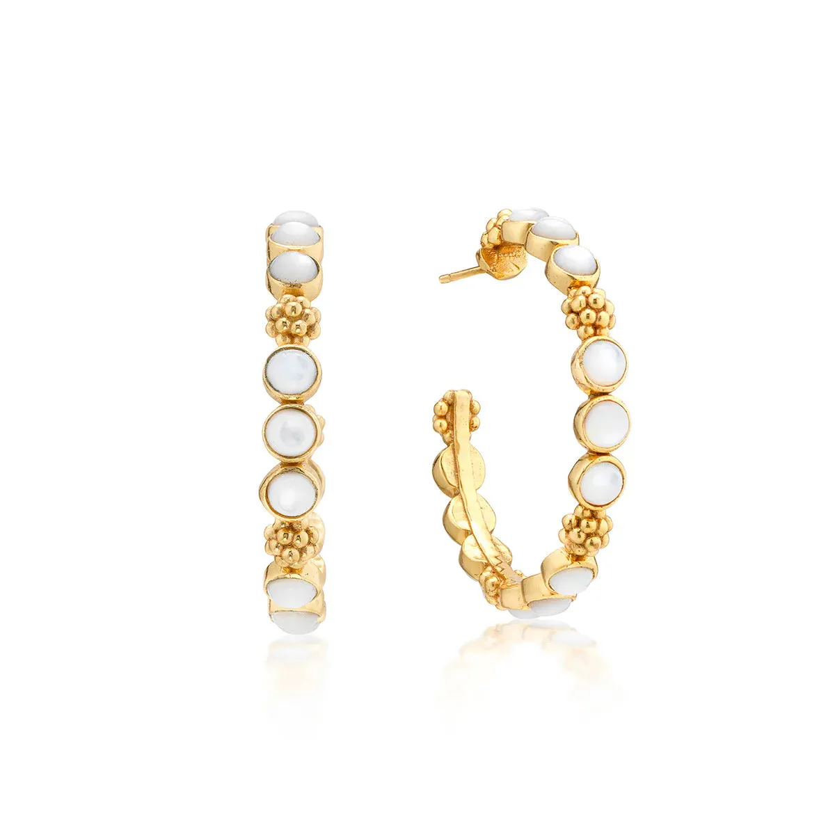 Mother of Pearl Berry Gem Medium Hoops