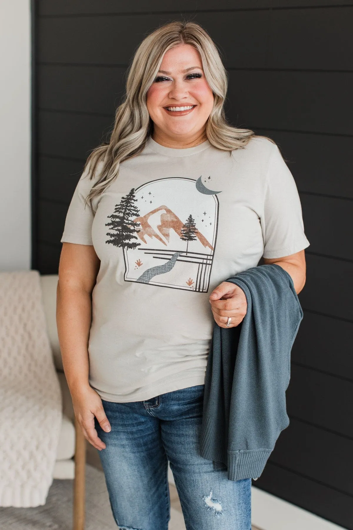 Mountain Memories Graphic Tee- Light Taupe