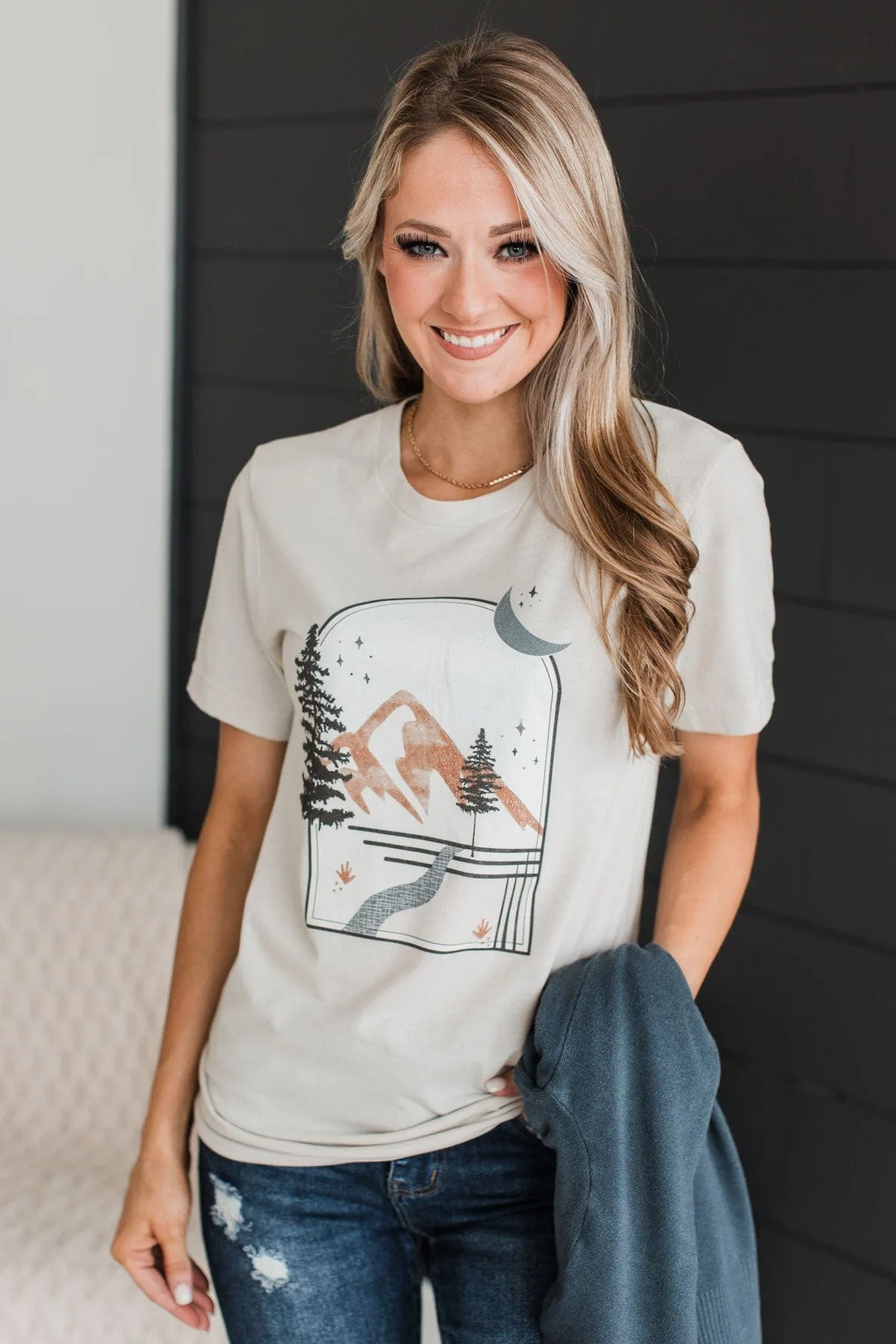 Mountain Memories Graphic Tee- Light Taupe
