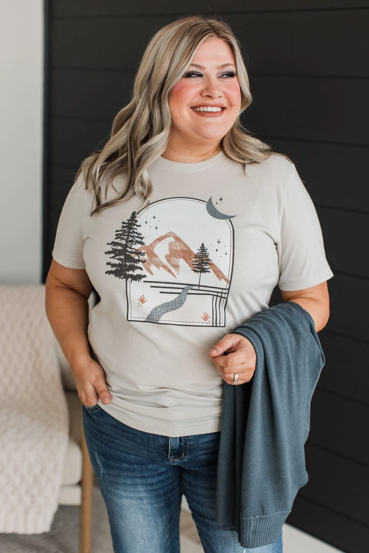 Mountain Memories Graphic Tee- Light Taupe