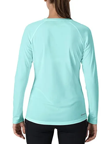 NAVISKIN Women's Sun Protection UPF 50  UV Outdoor Long Sleeve T-Shirt Green Size S