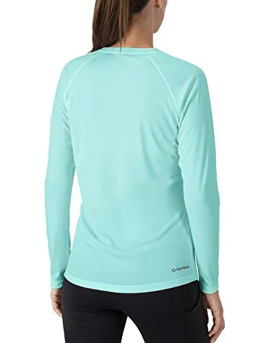 NAVISKIN Women's Sun Protection UPF 50  UV Outdoor Long Sleeve T-Shirt Green Size S