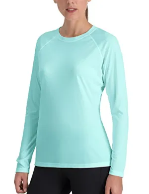 NAVISKIN Women's Sun Protection UPF 50  UV Outdoor Long Sleeve T-Shirt Green Size S