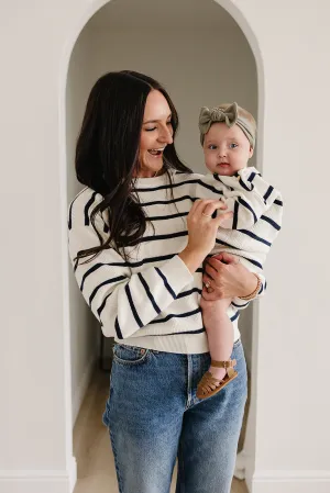 Navy Stripe Adult Knit Sweater