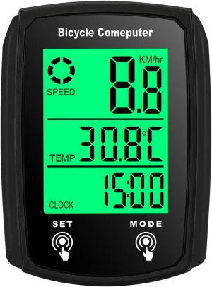 NEW BUZHI Wired Bike Computer, Wired Bike Computer 19 Functions Touch Bike Speedometer Odometer Waterproof Bicycle Computer with Backlight