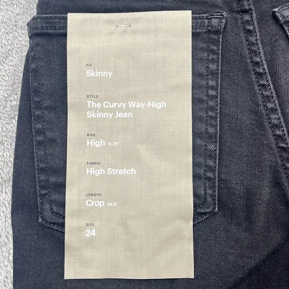 NEW Everlane 24, 00 Organic Cotton, The Curvy Way High Skinny Jean Black