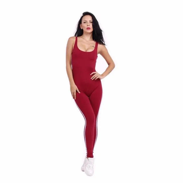 New Summer Sport Yoga Set Sexy U-neck Backless Women Closed-Fitting Jumpsuit Gym Running Sport Wear Suit Workout Clothes