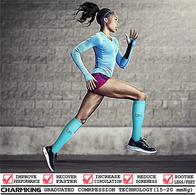 New Unisex CHARMKING Compression Socks for Circulation 6 Pairs 15-20 mmHg is Great for Nurses, Support, Athletics, Cycling, Running, Flight Travel, Pregnancy Boost Performance! Sz S/M, Fits women shoe 5-5-8.5 & Men shoe 5-9!