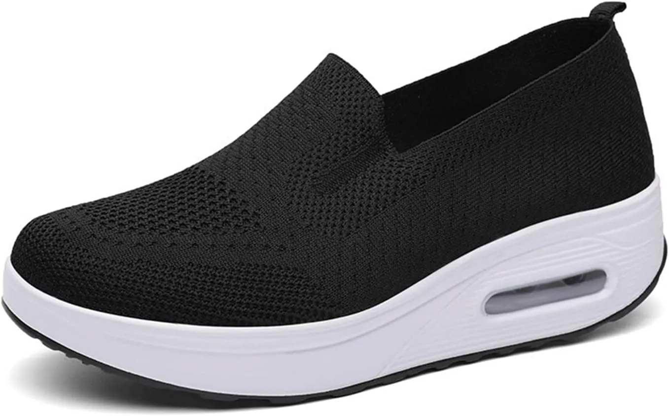 New Women's Orthopedic Sneakers, Mesh Up Stretch Platform Sneakers, Comfortable Casual Fashion Sneaker Walking Shoes Black, Sz 8.5 Retails $45 