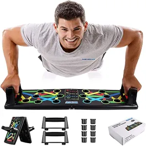 Nexqua Fitness Portable Push Up Board System, 14 in 1 Body Building Exercise Tools Workout Push Up Stand, Workout Board Training System for Men Women home gym(Black)