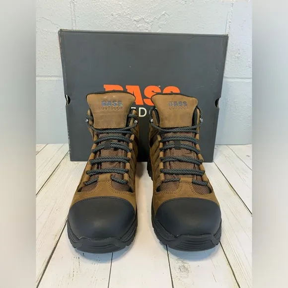 NIB Bass Outdoor Leather Workwear Modern Boot Bison Lion Black Men's Size 9.5