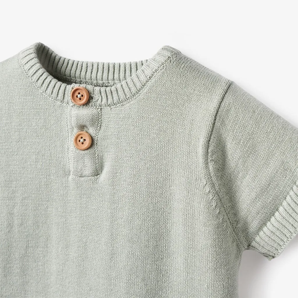 ON THE FARM KNIT HENLEY   ORGANIC MUSLIN SHORT SET