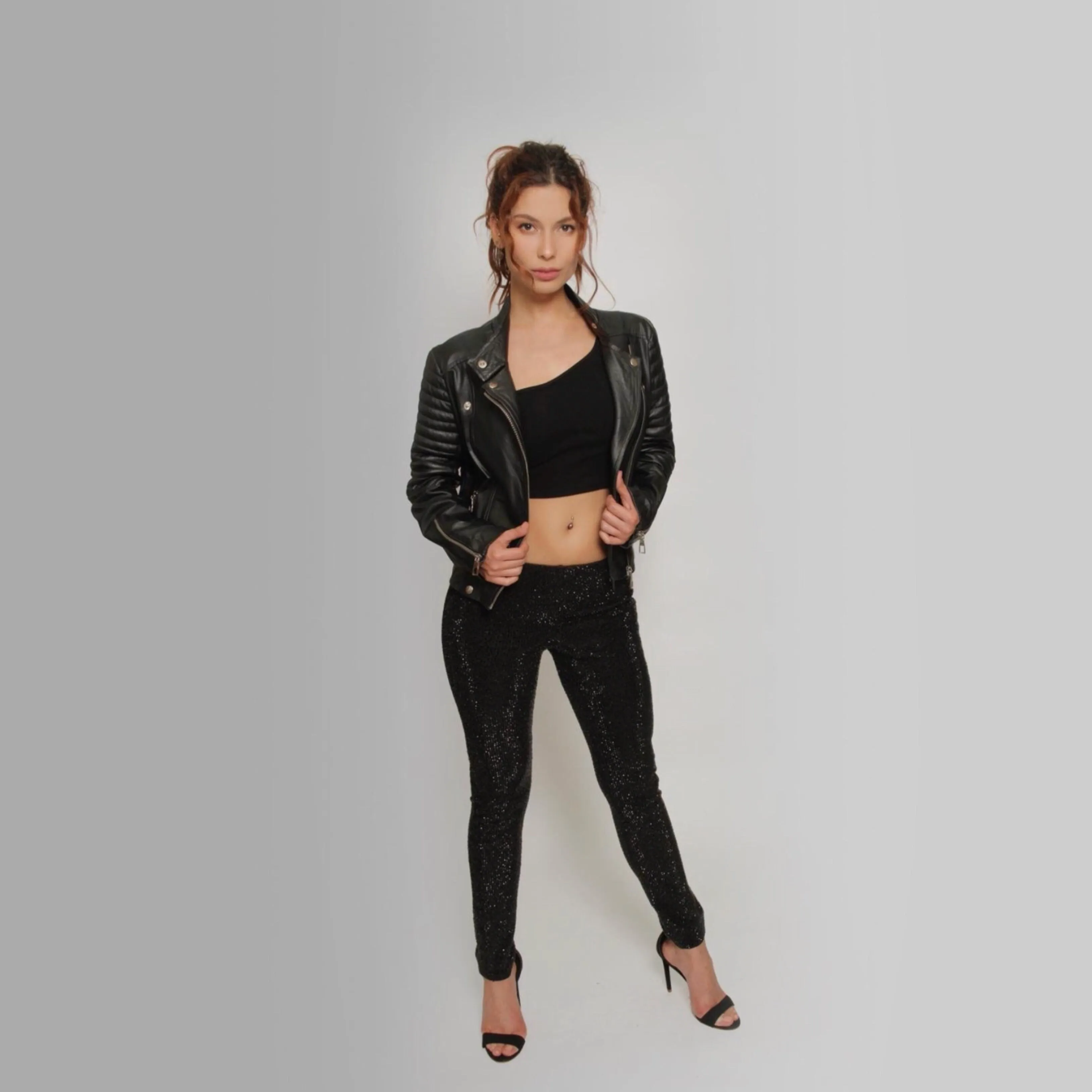 One shoulder solid top