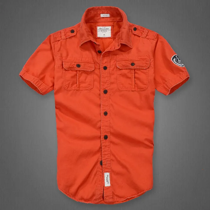 Outdoor Camouflage Loose Short Sleeve Men Cargo Shirt