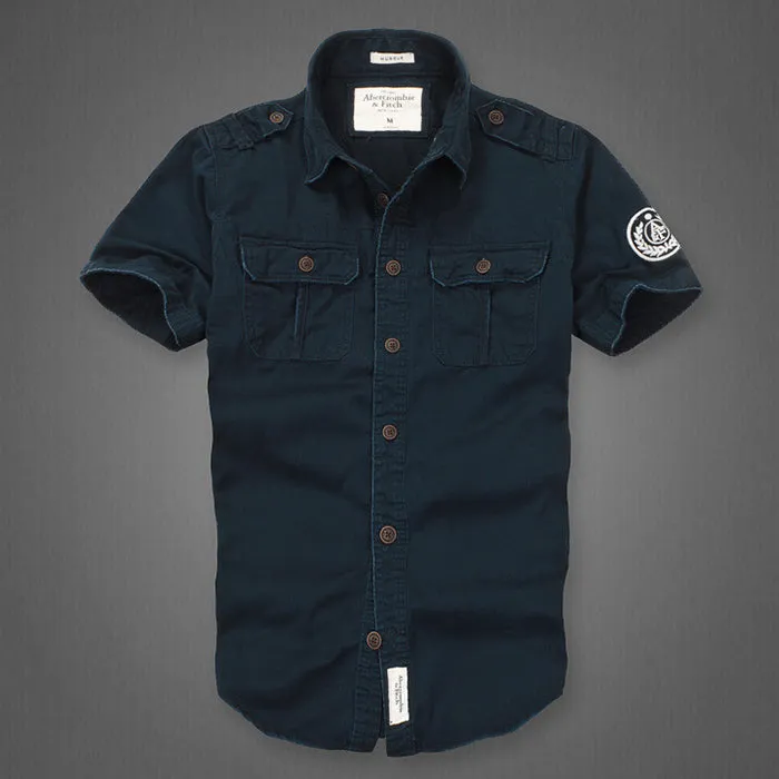 Outdoor Camouflage Loose Short Sleeve Men Cargo Shirt