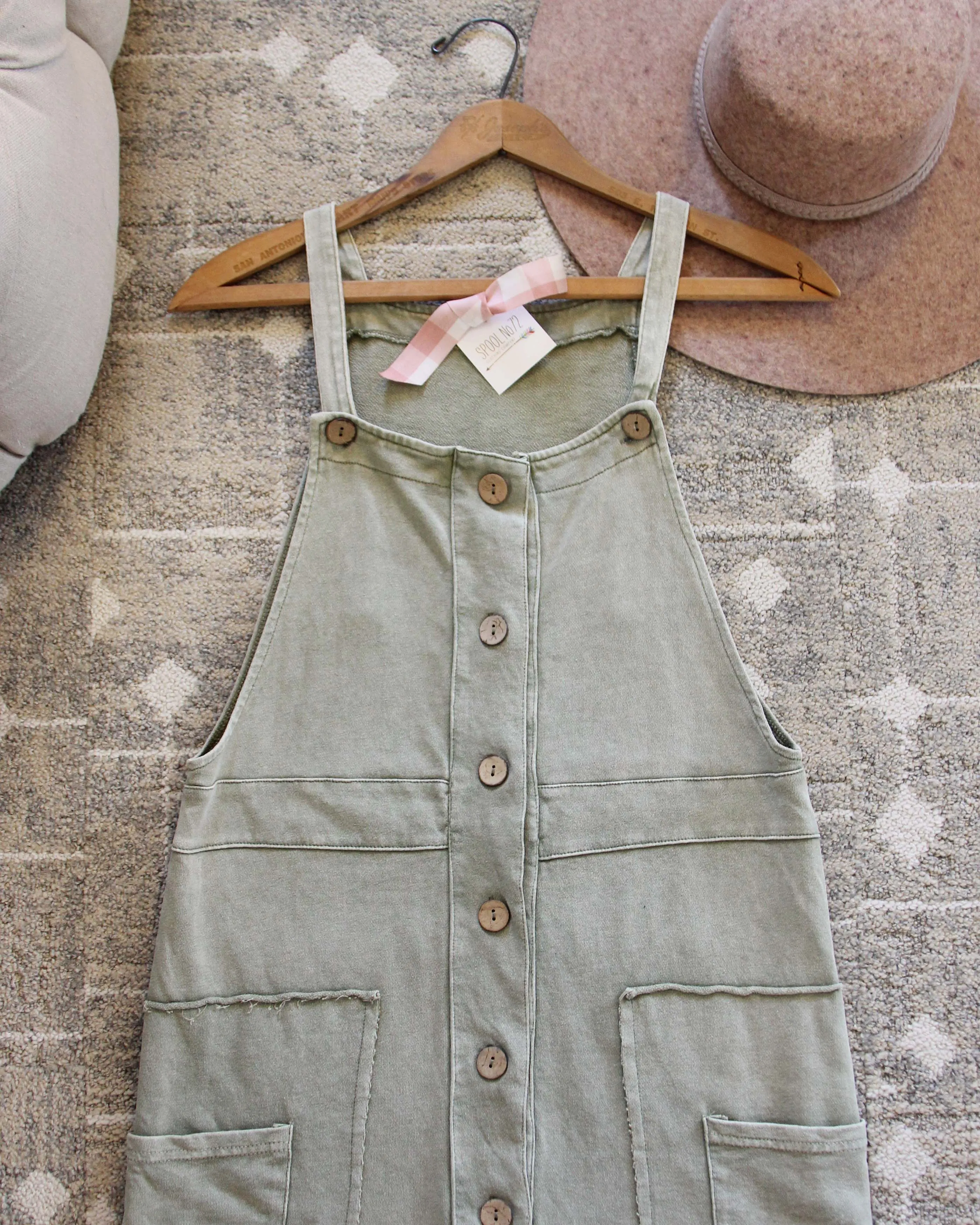 Overall Dress in Mineral