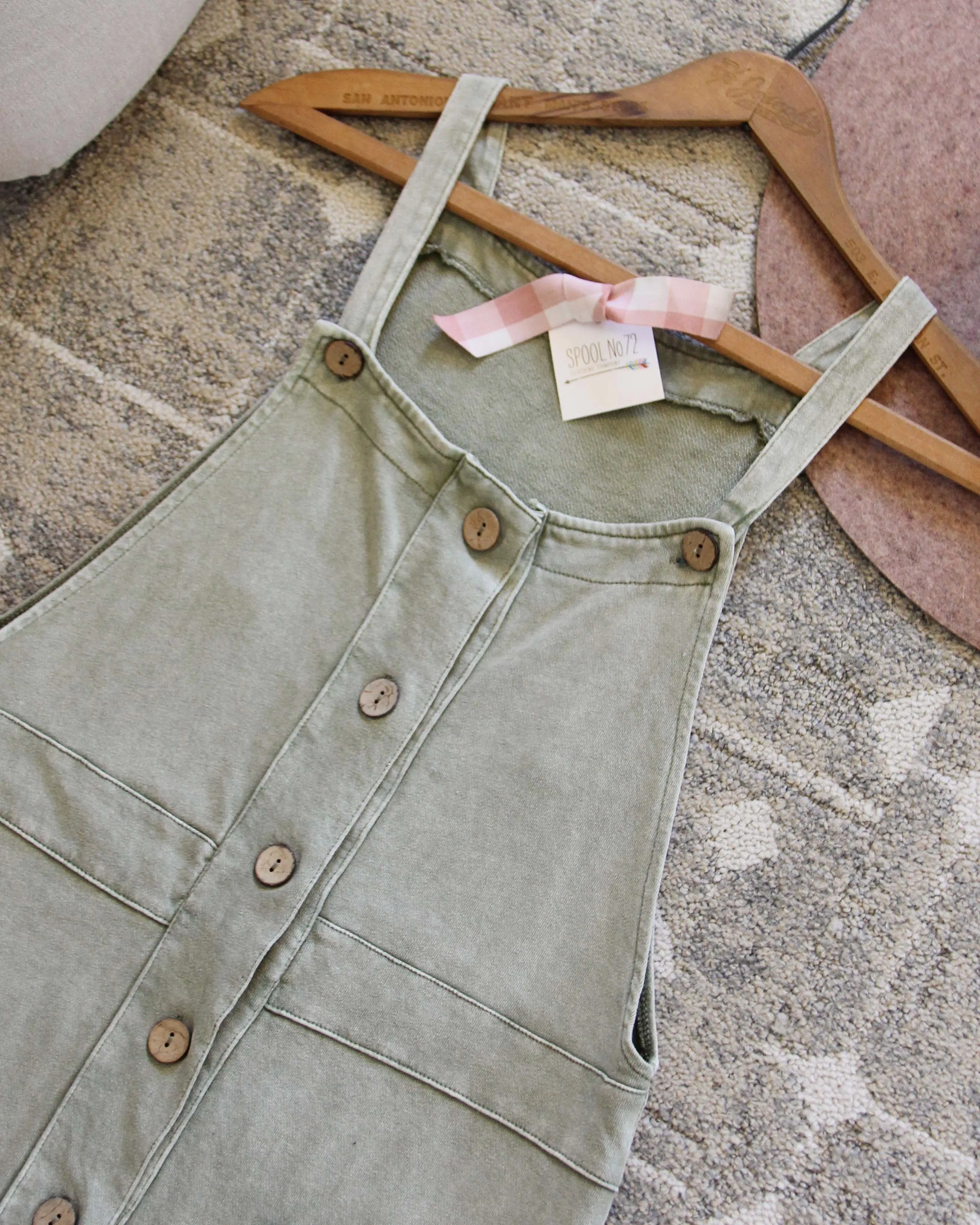 Overall Dress in Mineral