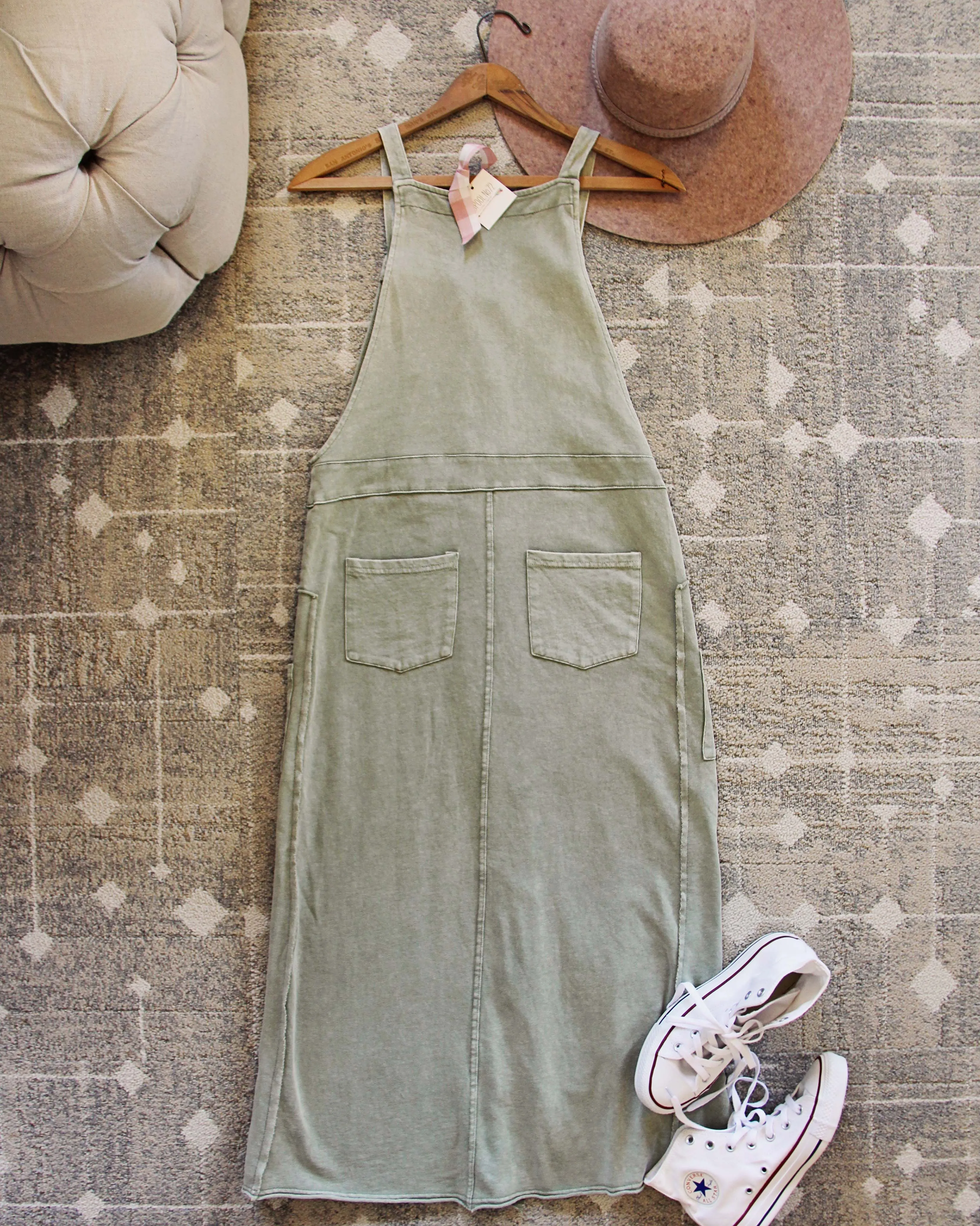Overall Dress in Mineral