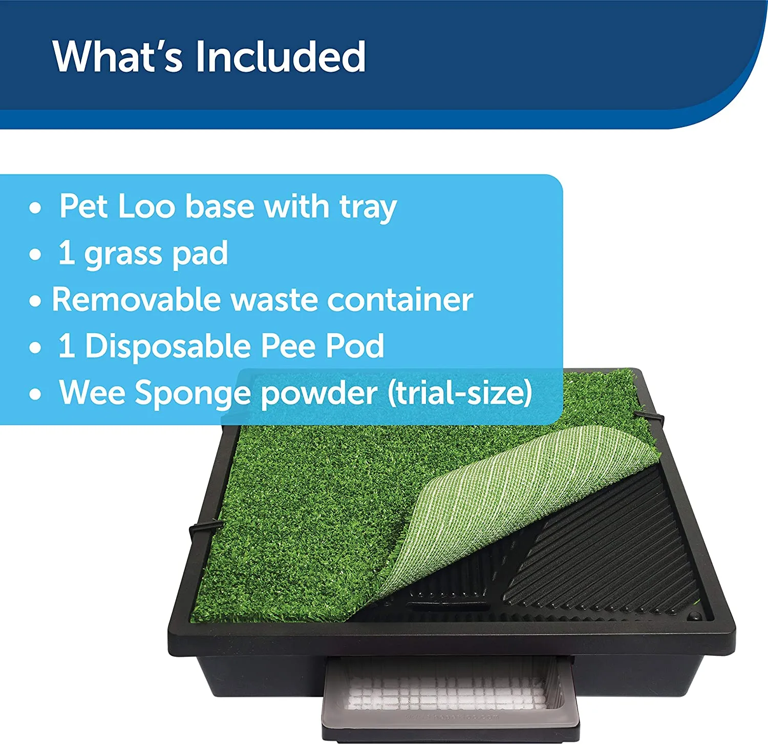PetSafe Pet Loo LARGE 32.5" X 32.5" Portable Indoor/Outdoor Dog Potty, Alternative to Puppy Pads, Large! Retails $250 