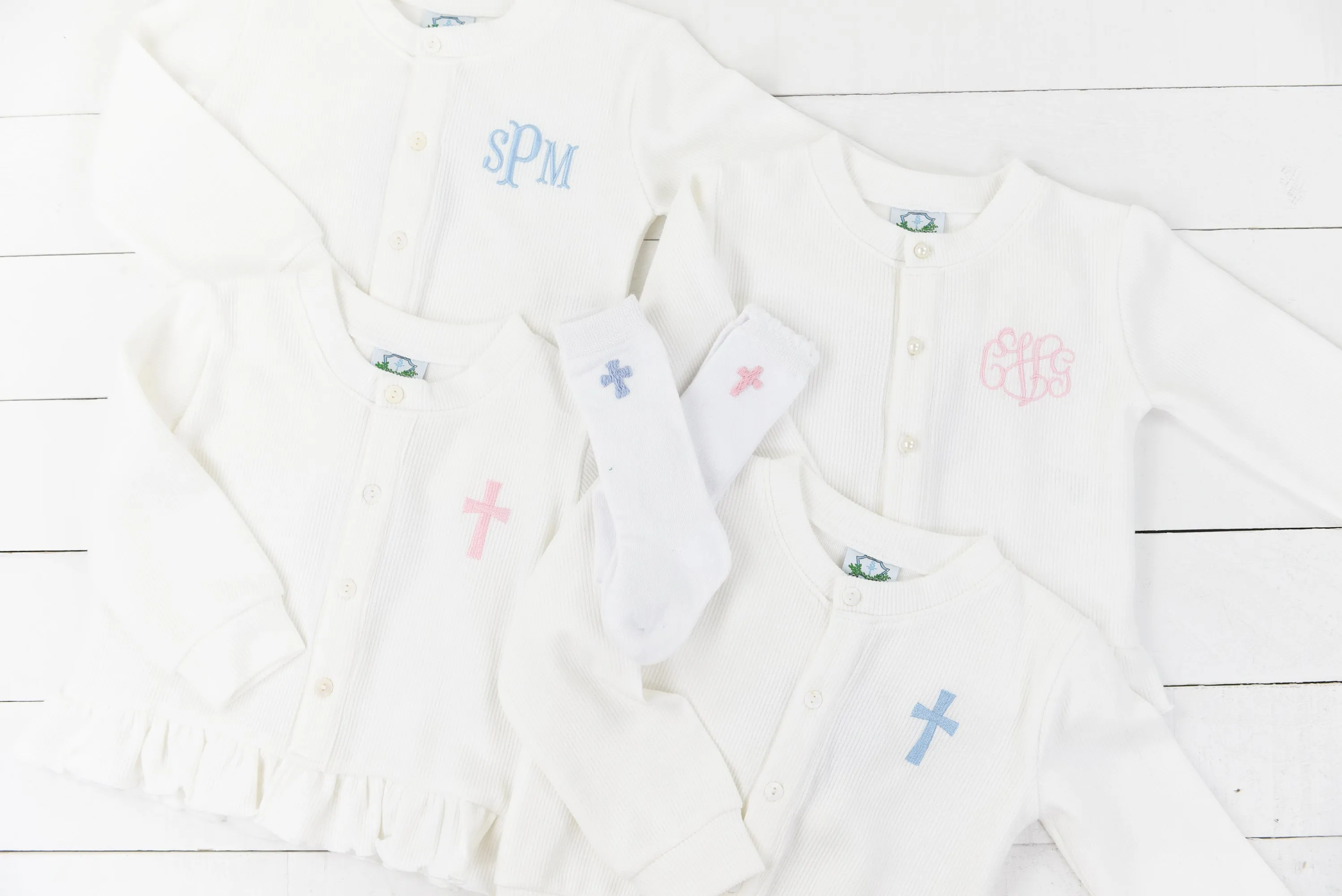 Pink Cross White Cardigan