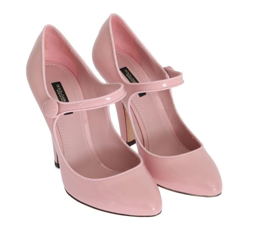 Pink Heels Mary Janes Leather Pumps