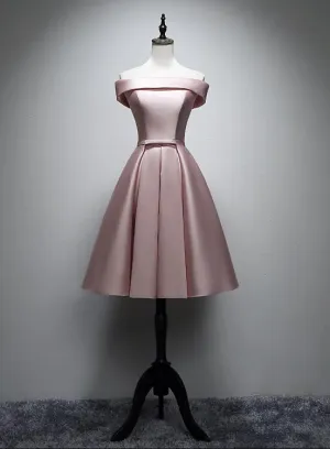 Pink Short Simple Party Dress , Pink Prom Dress
