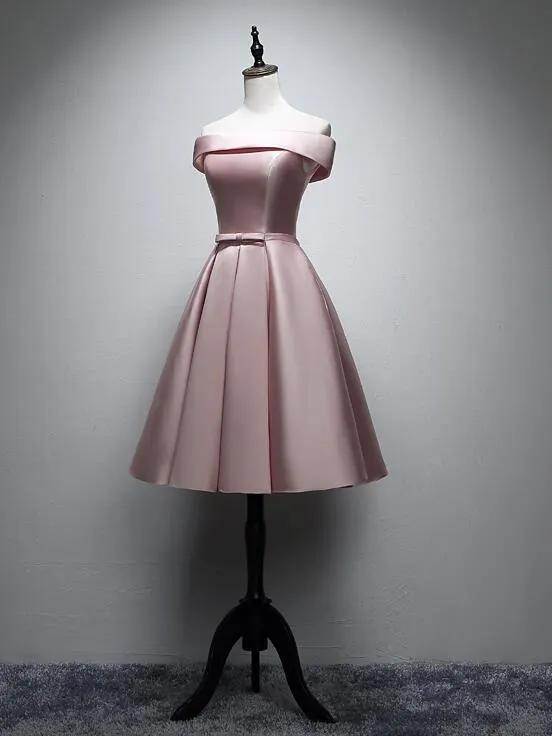 Pink Short Simple Party Dress , Pink Prom Dress