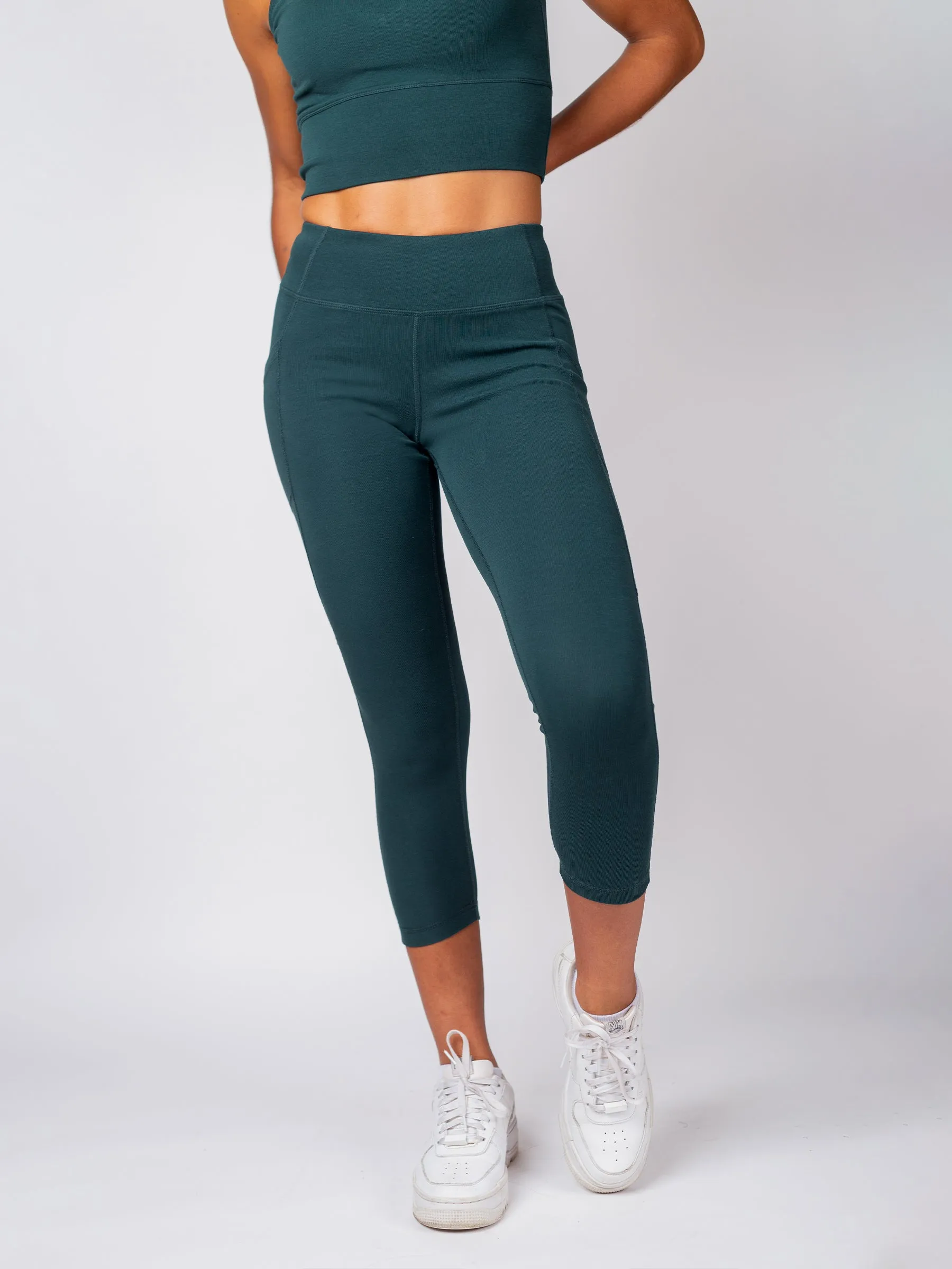 PlantTec™ Organic Crop/Petite Leggings | Monstera